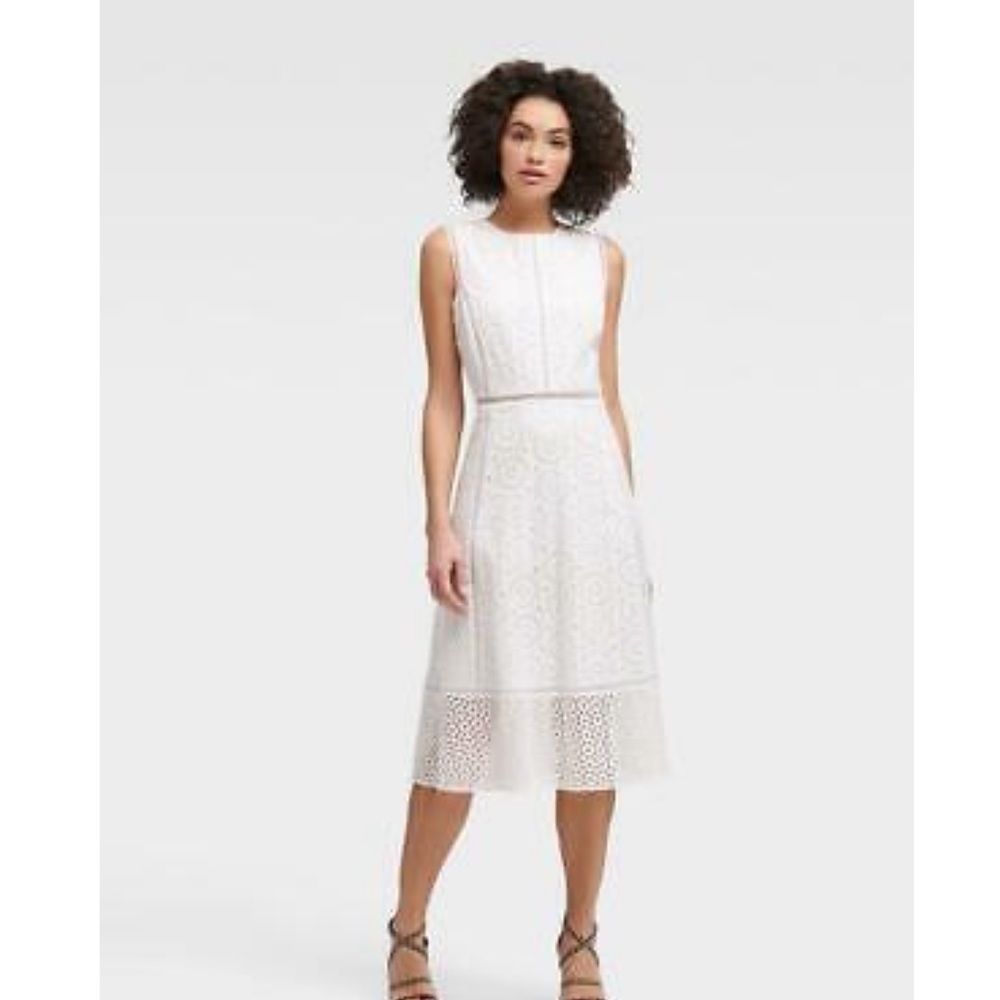 DKNY white eyelet dress